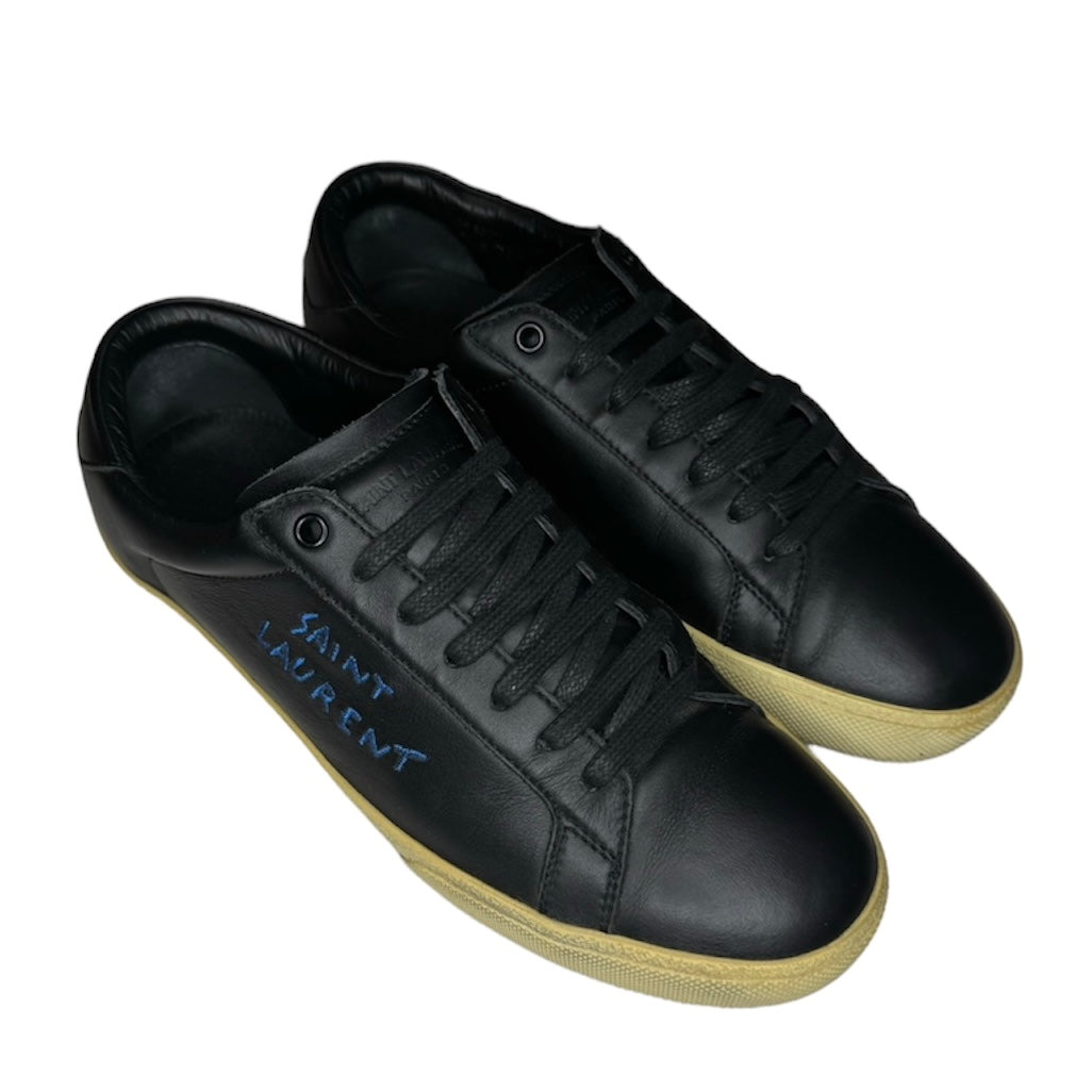 SAINT LAURENT BLACK LEATHER SL 06 SNEAKER / EU 41