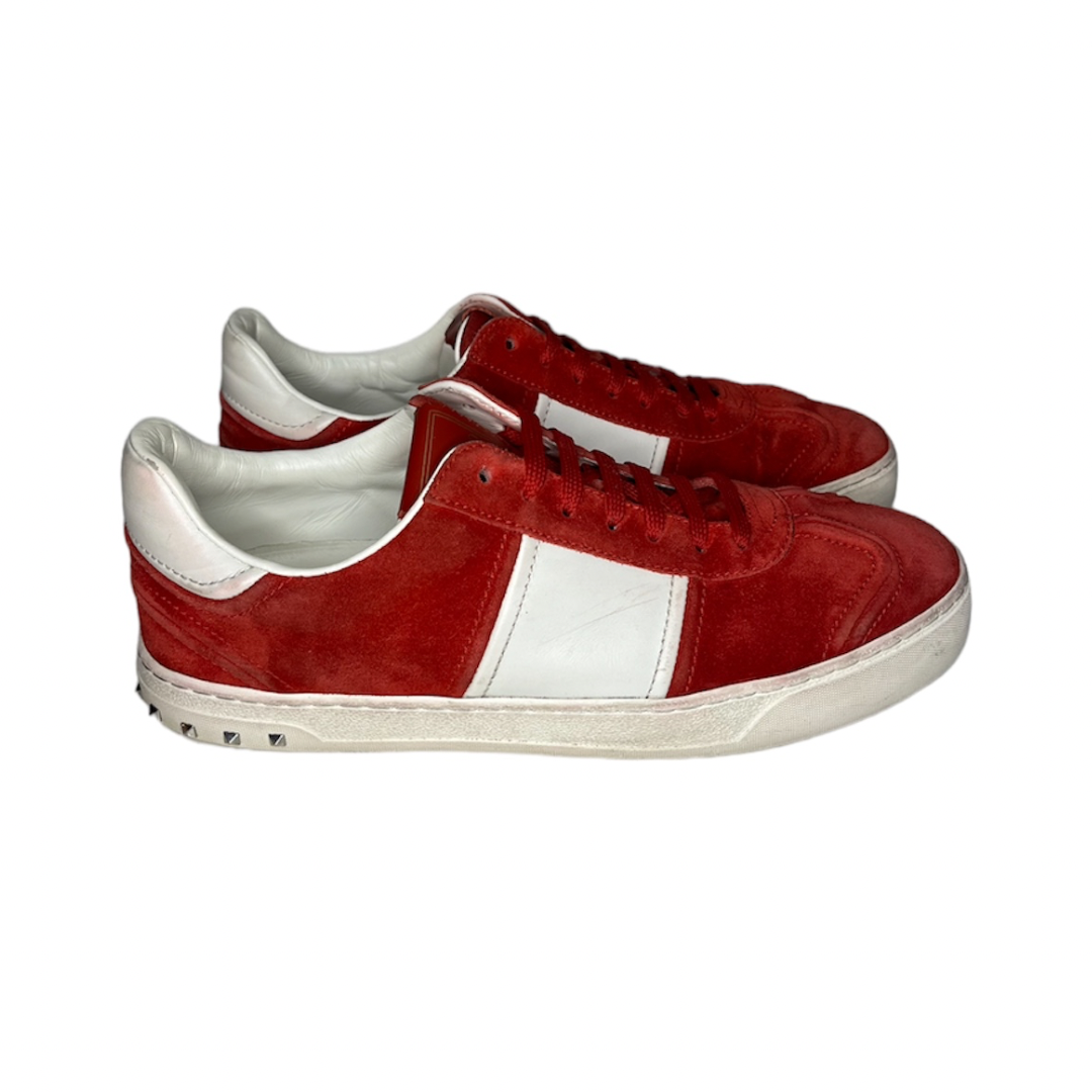 VALENTINO RED FLYCREW SUEDE SNEAKER / EU 41