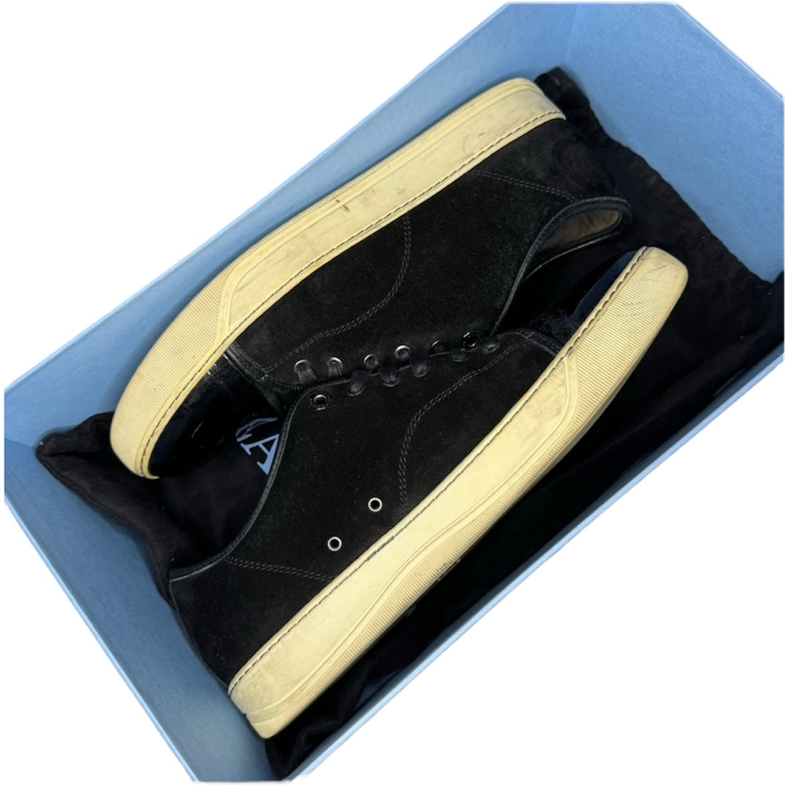 LANVIN BLACK SUEDE DBB1 SNEAKER / UK 8