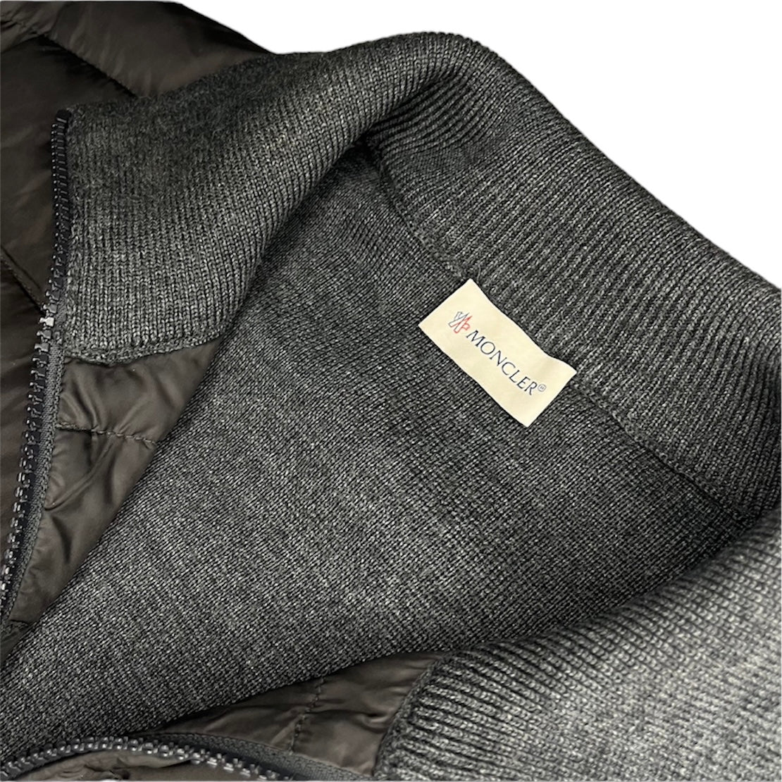 MONCLER GREY TRICOT CARDIGAN / S