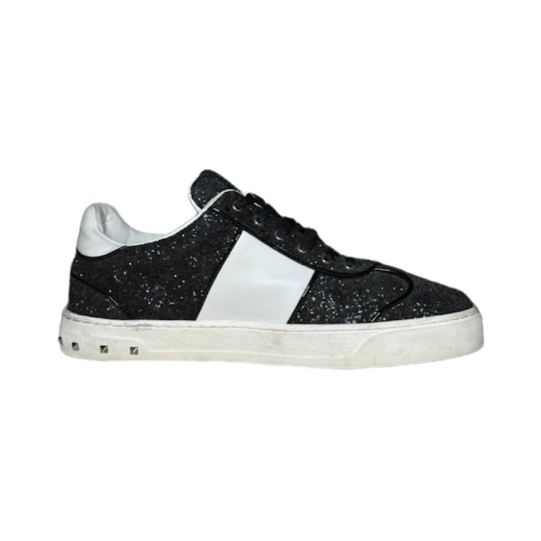 VALENTINO FLYCREW BLACK GLITTER SNEAKER | EU 39.5