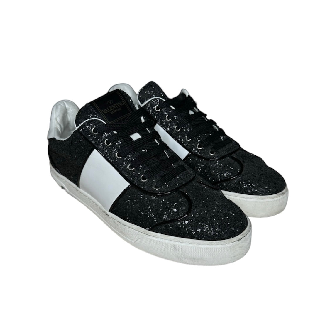 VALENTINO FLYCREW BLACK GLITTER SNEAKER | EU 39.5