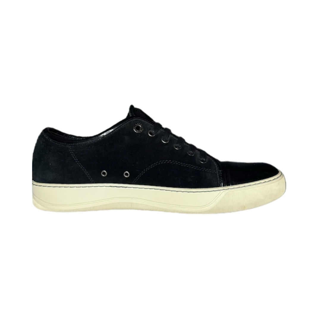 LANVIN BLACK DBB1 SUEDE CAP TOE SNEAKER | EU 42