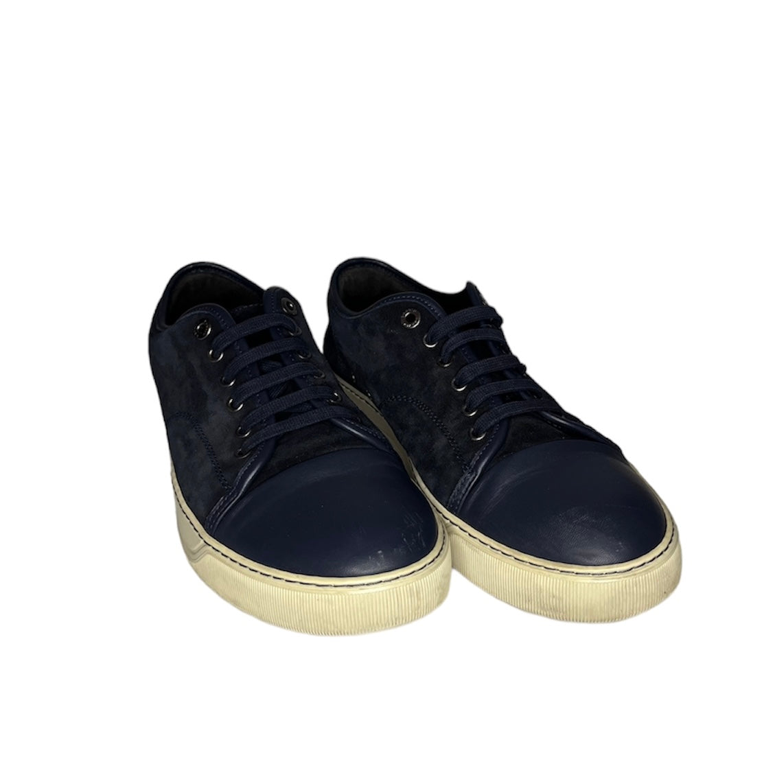 LANVIN NAVY DBB1 CAP TOE SNEAKER / UK 8