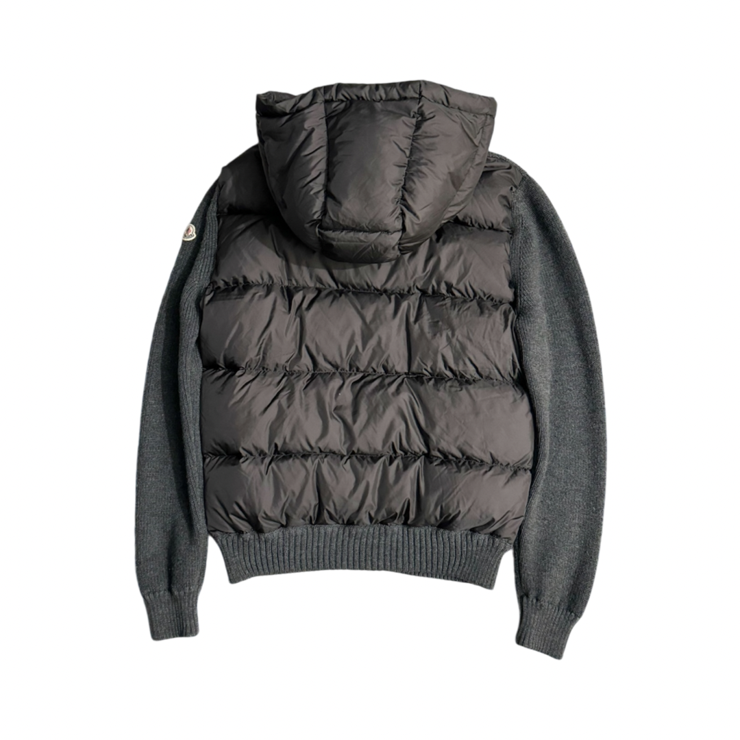 MONCLER TRICOT HOODED CARDIGAN GREY | SIZE: XL