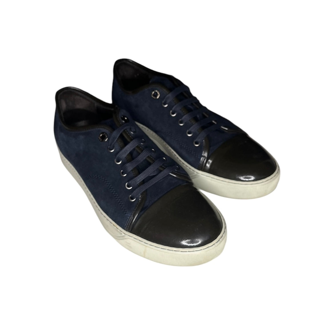 LANVIN NAVY DBB1 CAP TOE SNEAKER / UK 8