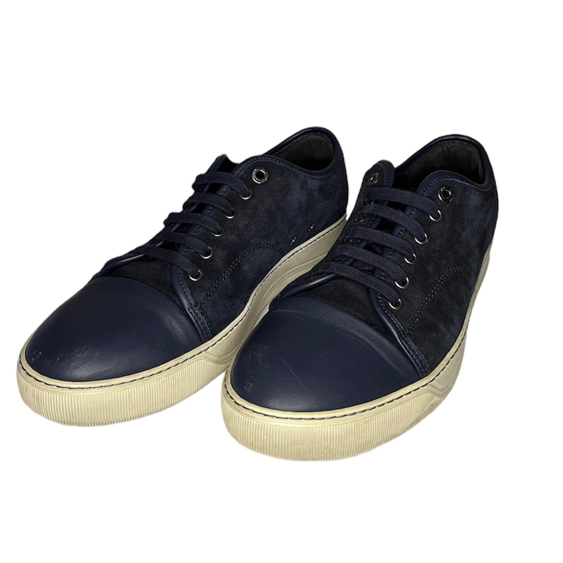 LANVIN NAVY DBB1 CAP TOE SNEAKER / UK 8