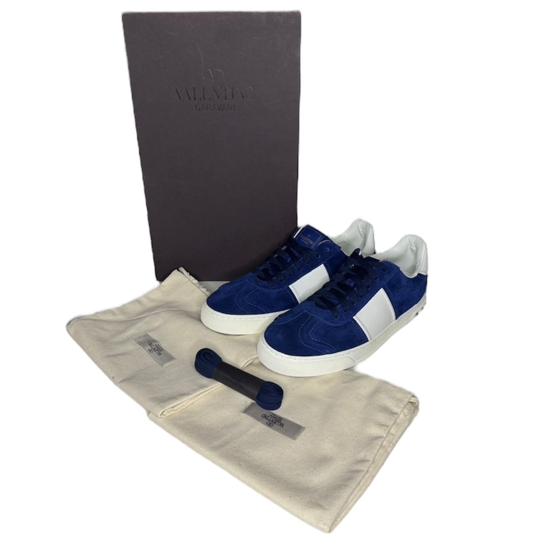 VALENTINO ROYAL BLUE FLYCREW SUEDE SNEAKER | EU 40