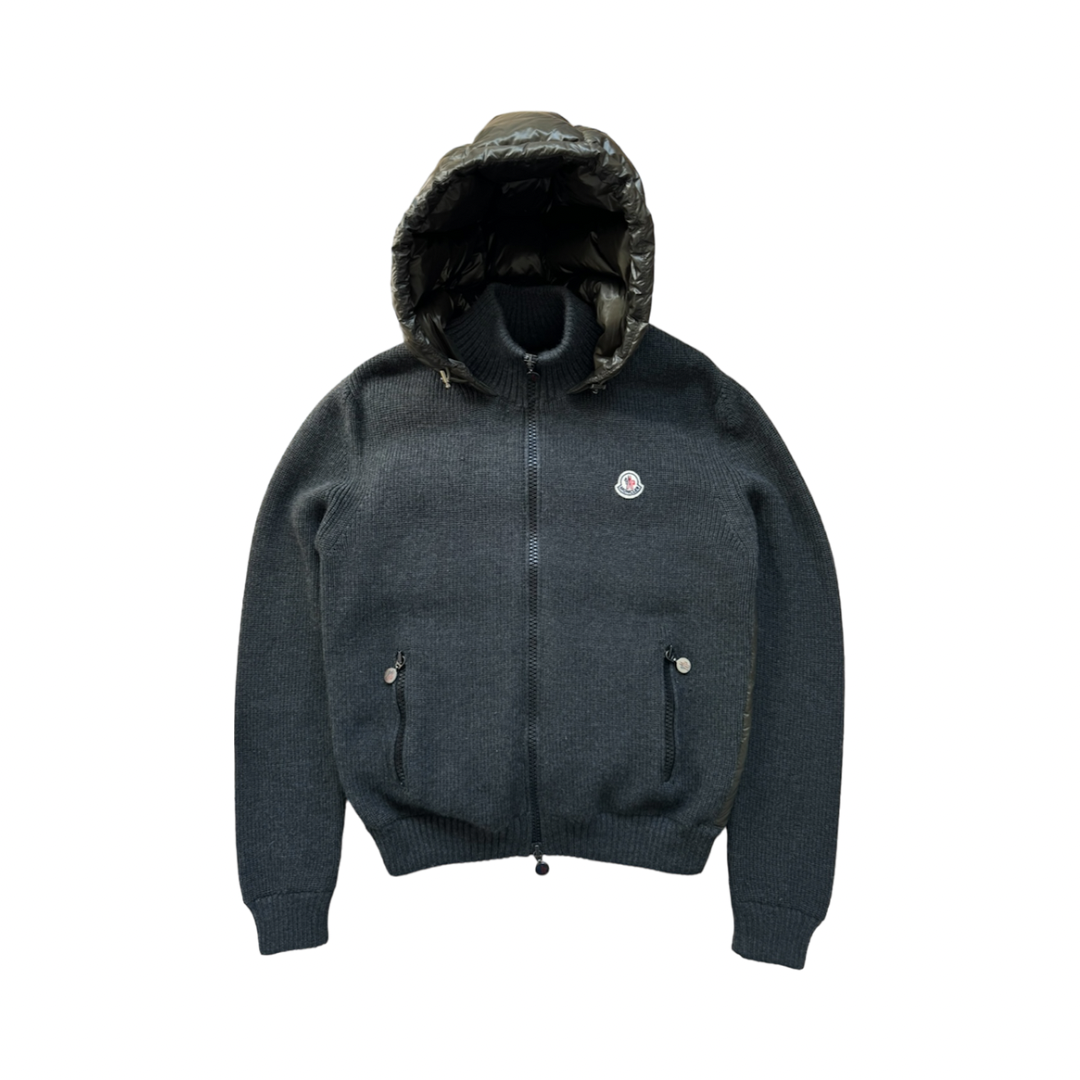 MONCLER GREY MAGLIONE TRICOT CARDIGAN | L