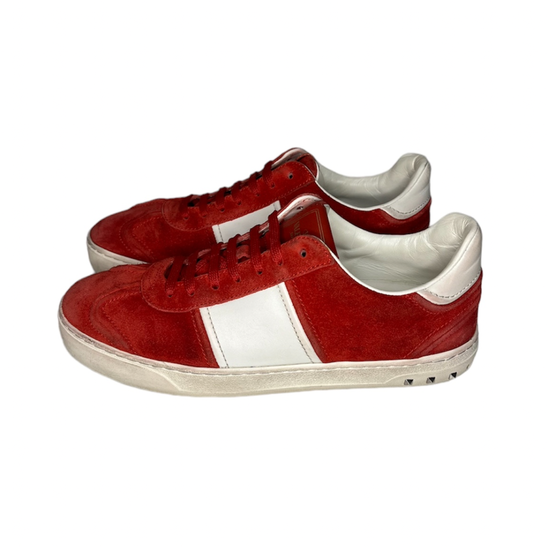 VALENTINO RED FLYCREW SUEDE SNEAKER / EU 41