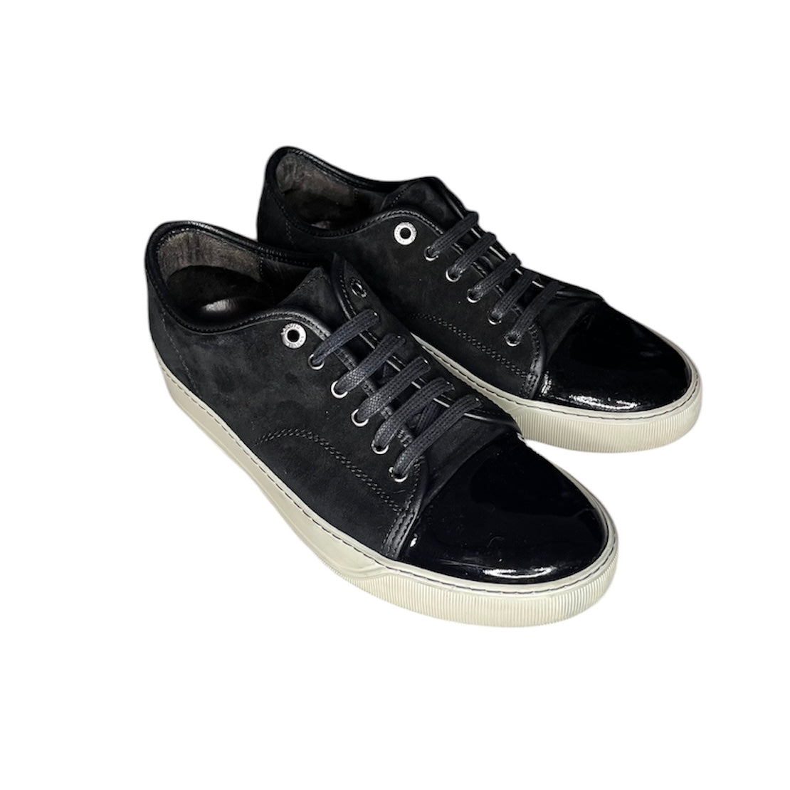 LANVIN BLACK DBB1 CAP TOE SNEAKER / UK 6