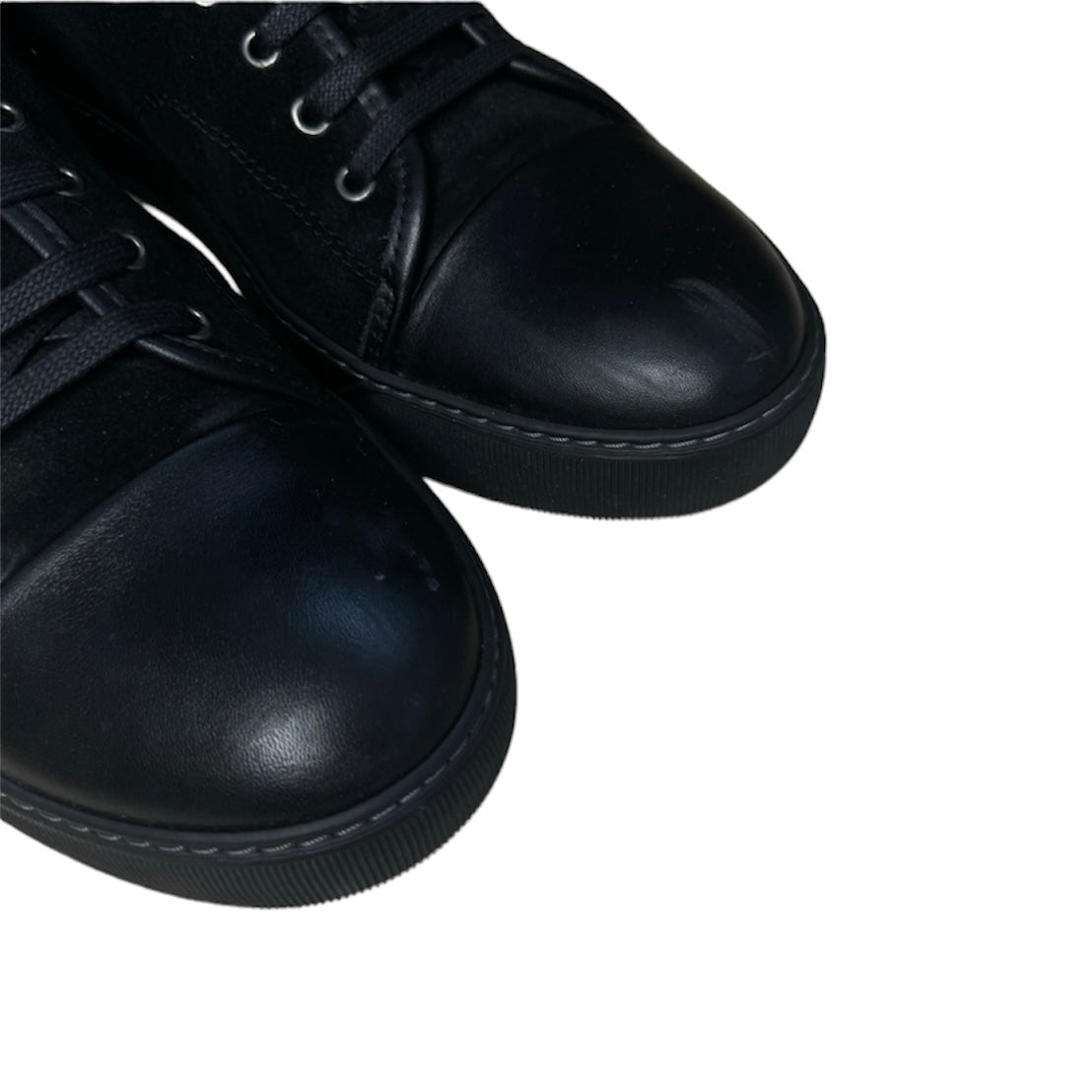 LANVIN DBB1 CAP TOE BLACK SUEDE SNEAKER | EU 44