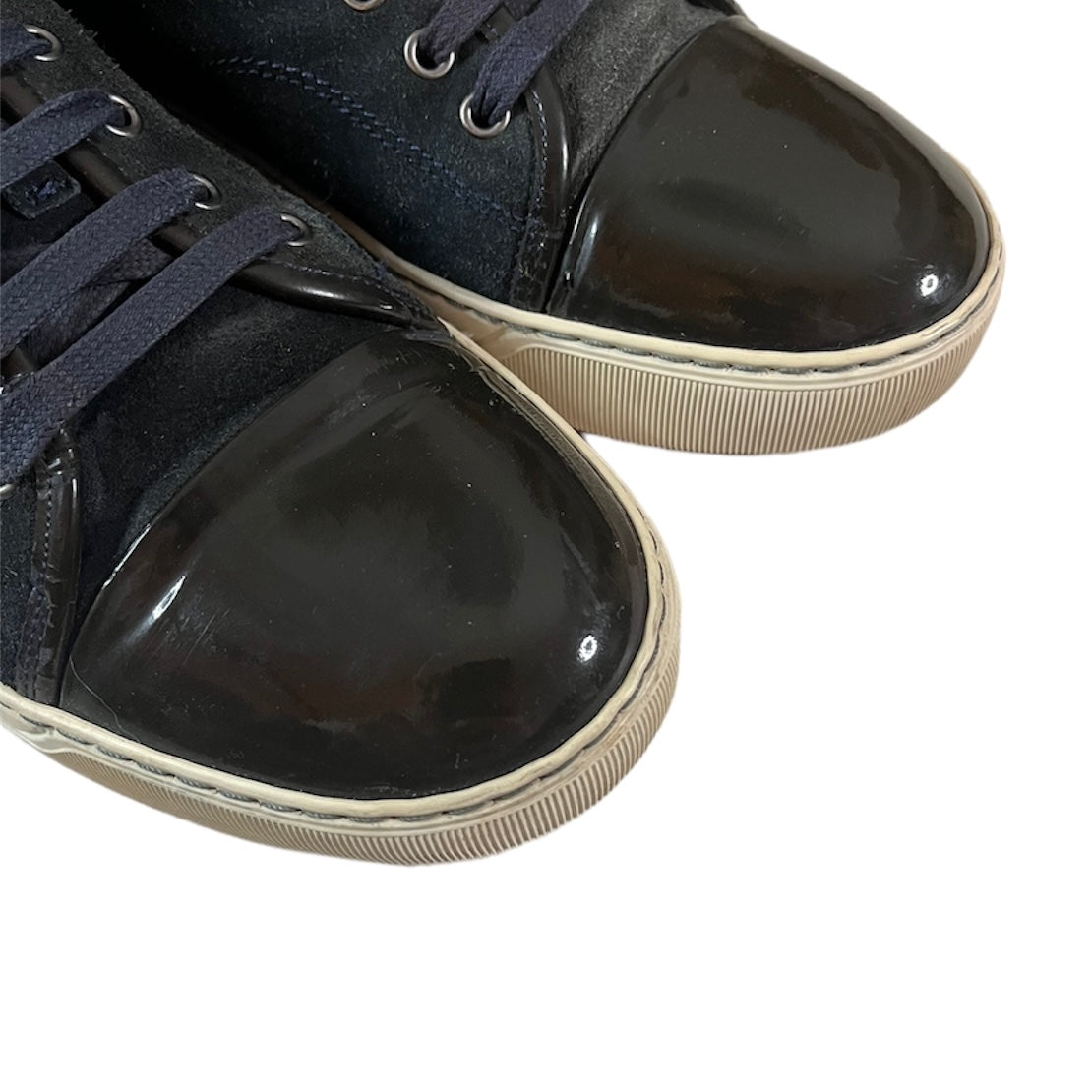 LANVIN NAVY DBB1 CAP TOE SNEAKER / UK 7