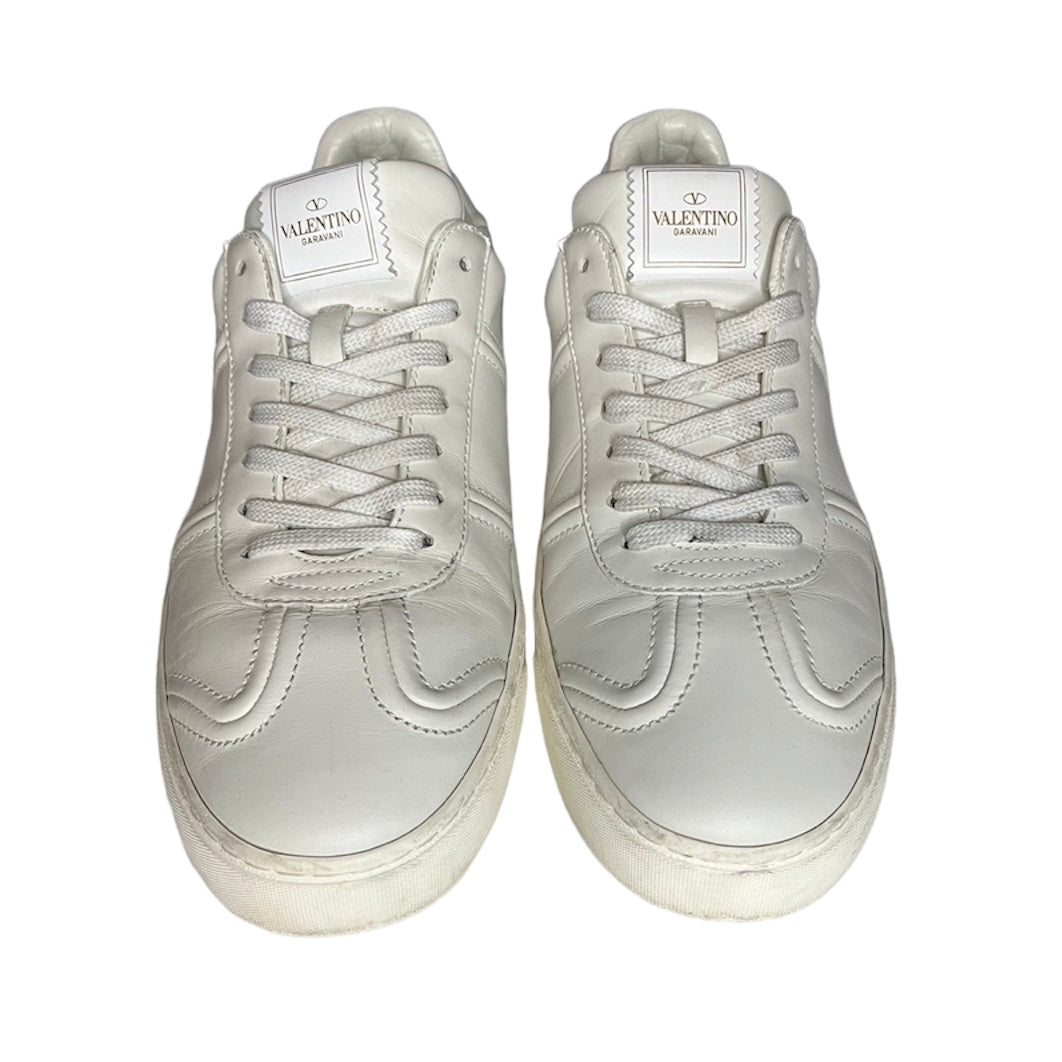 VALENTINO WHITE FLYCREW LEATHER SNEAKER / EU 41