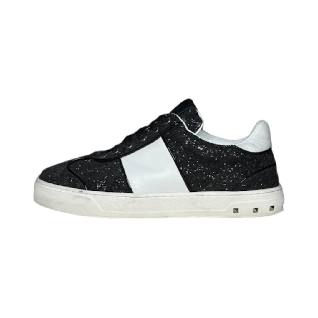 VALENTINO FLYCREW BLACK GLITTER SNEAKER | EU 39.5