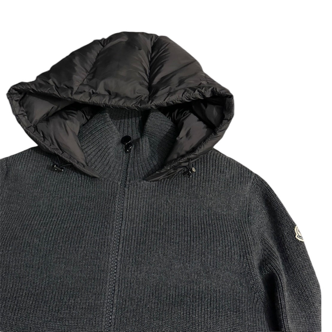 MONCLER TRICOT HOODED CARDIGAN GREY | SIZE: XL