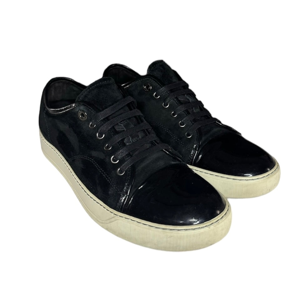 LANVIN BLACK DBB1 SUEDE CAP TOE SNEAKER | EU 42