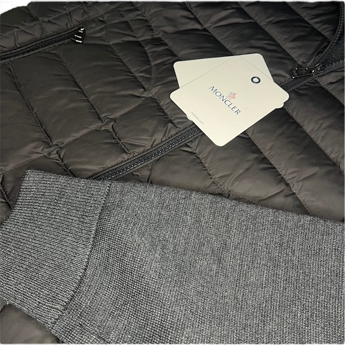 MONCLER GREY TRICOT CARDIGAN / S