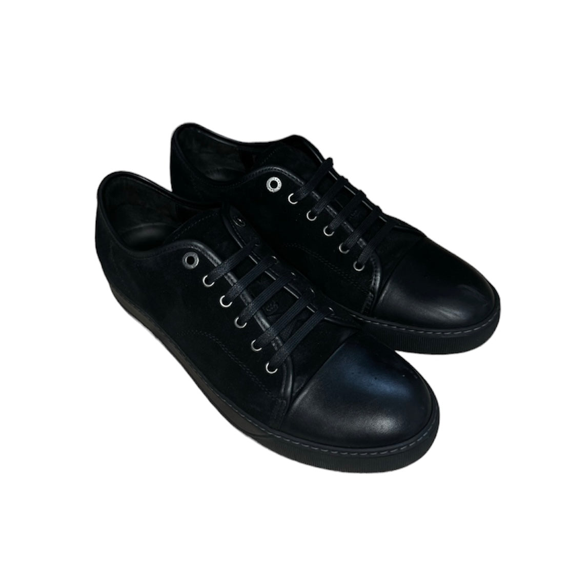 LANVIN DBB1 CAP TOE BLACK SUEDE SNEAKER | EU 44