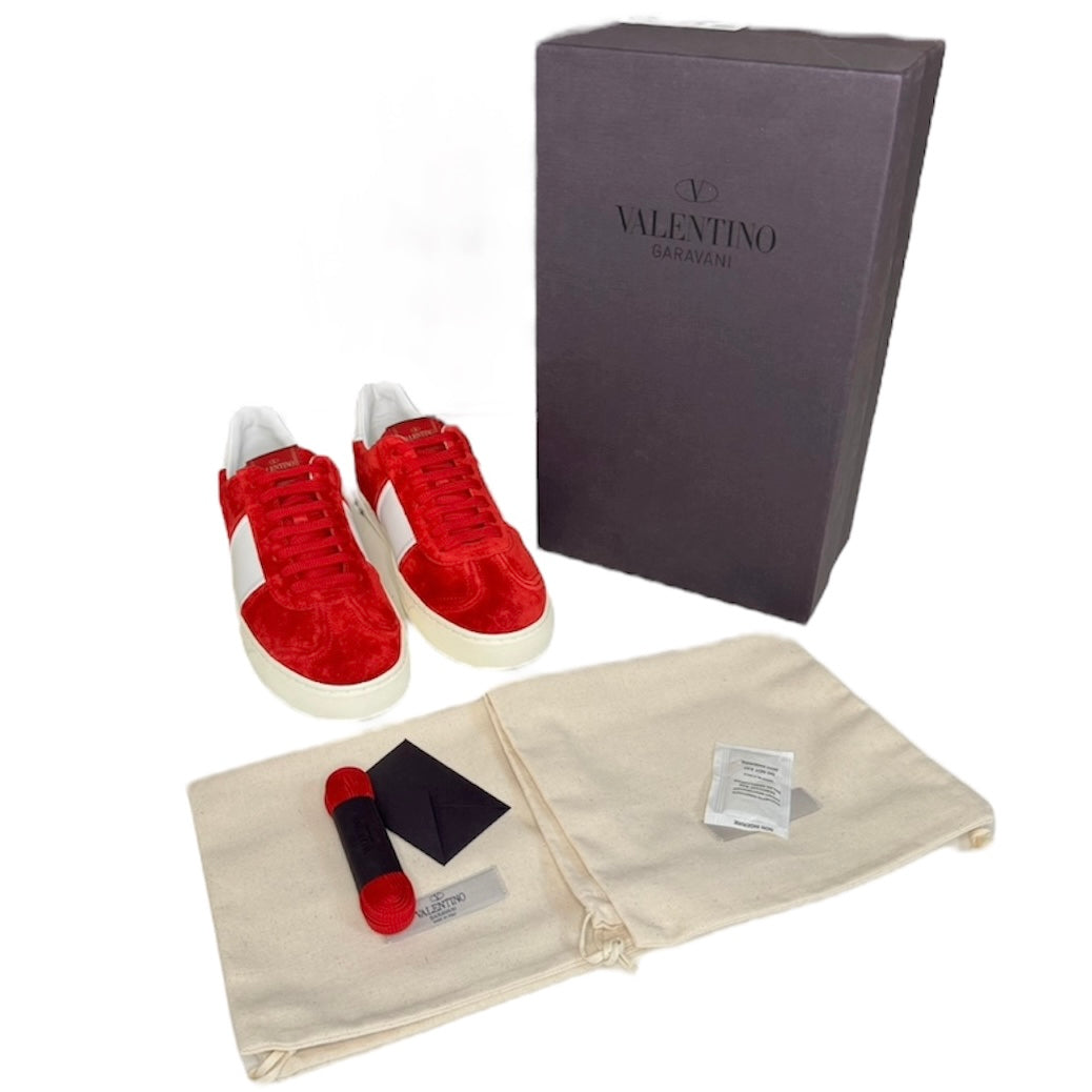 VALENTINO FLYCREW RED SUEDE SNEAKER / EU 41