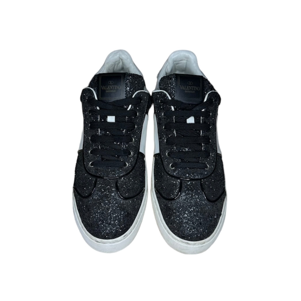 VALENTINO FLYCREW BLACK GLITTER SNEAKER | EU 39.5