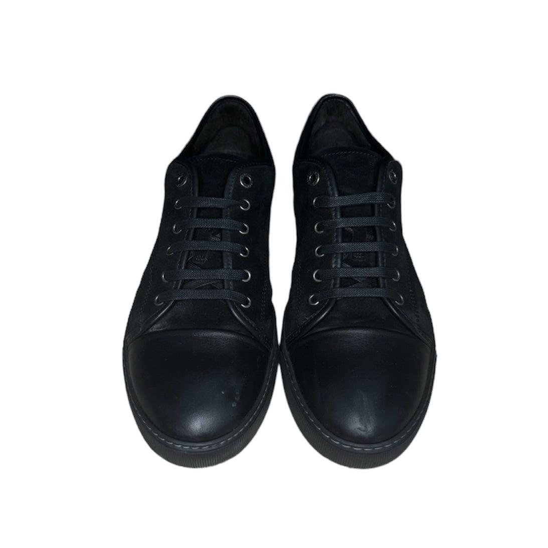 LANVIN DBB1 CAP TOE BLACK SUEDE SNEAKER | EU 44