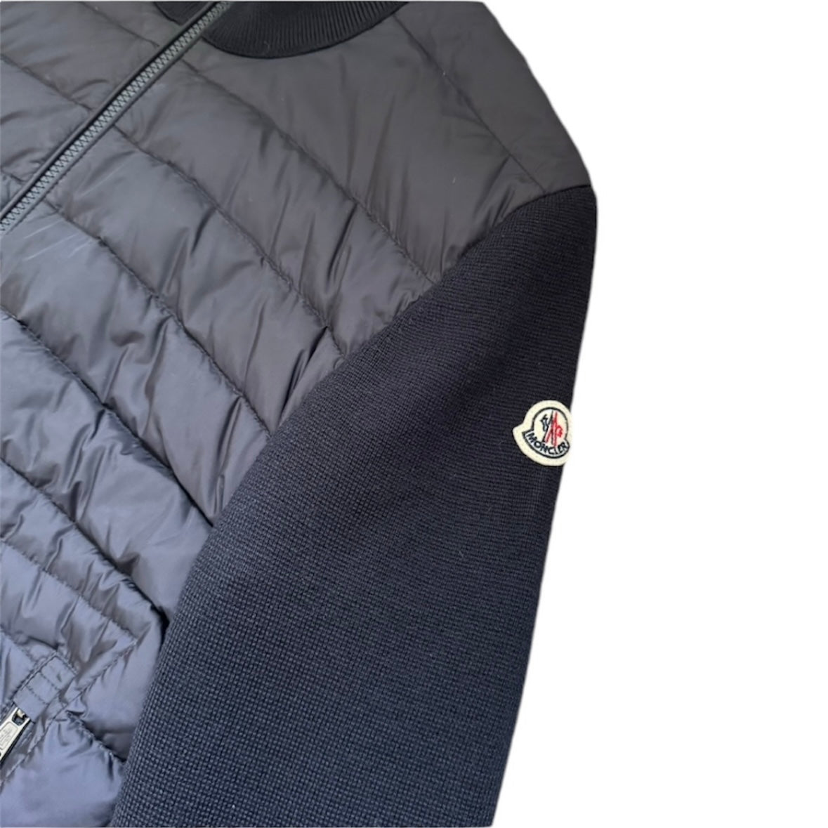 MONCLER DOWN TRICOT CARDIGAN NAVY | M