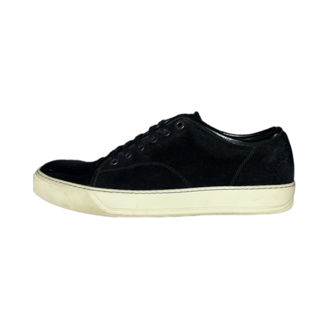 LANVIN BLACK DBB1 SUEDE CAP TOE SNEAKER | EU 42