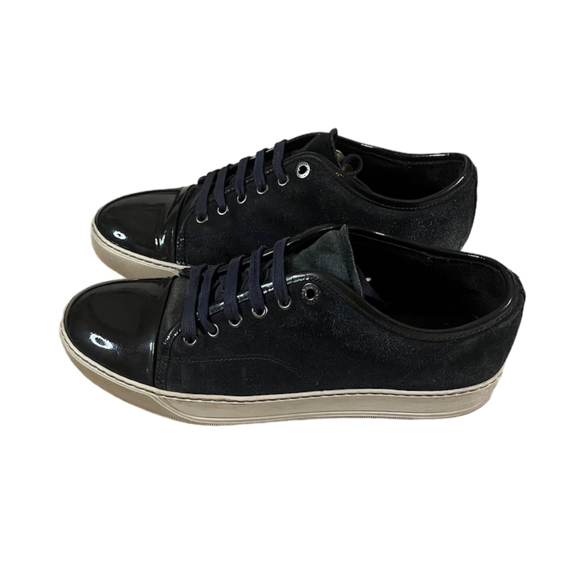 LANVIN NAVY DBB1 CAP TOE SNEAKER / UK 7